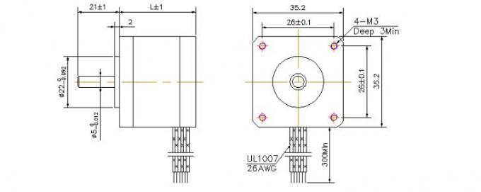 Nema14 35mm Mini Stepper Motor With CE ROHS 1000g.cm - 1500g.cm