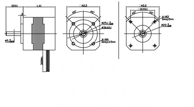 24V 3 Phase 4000rpm 42mm Nema 17 Brushless DC Motor