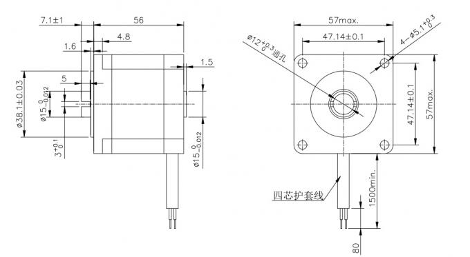 Hollow - Shaft Nema 23 Stepper Motor High Torque Stepper Motor Hybid 3N ...