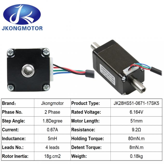 Nema11 Micro Stepping Motor Hollow Double Shaft Hybrid Stepper Motor