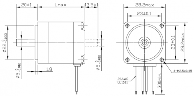 1.2kg.Cm Dual Shaft 12V DC Nema11 28mm Stepper Motor For Automatic Shutter