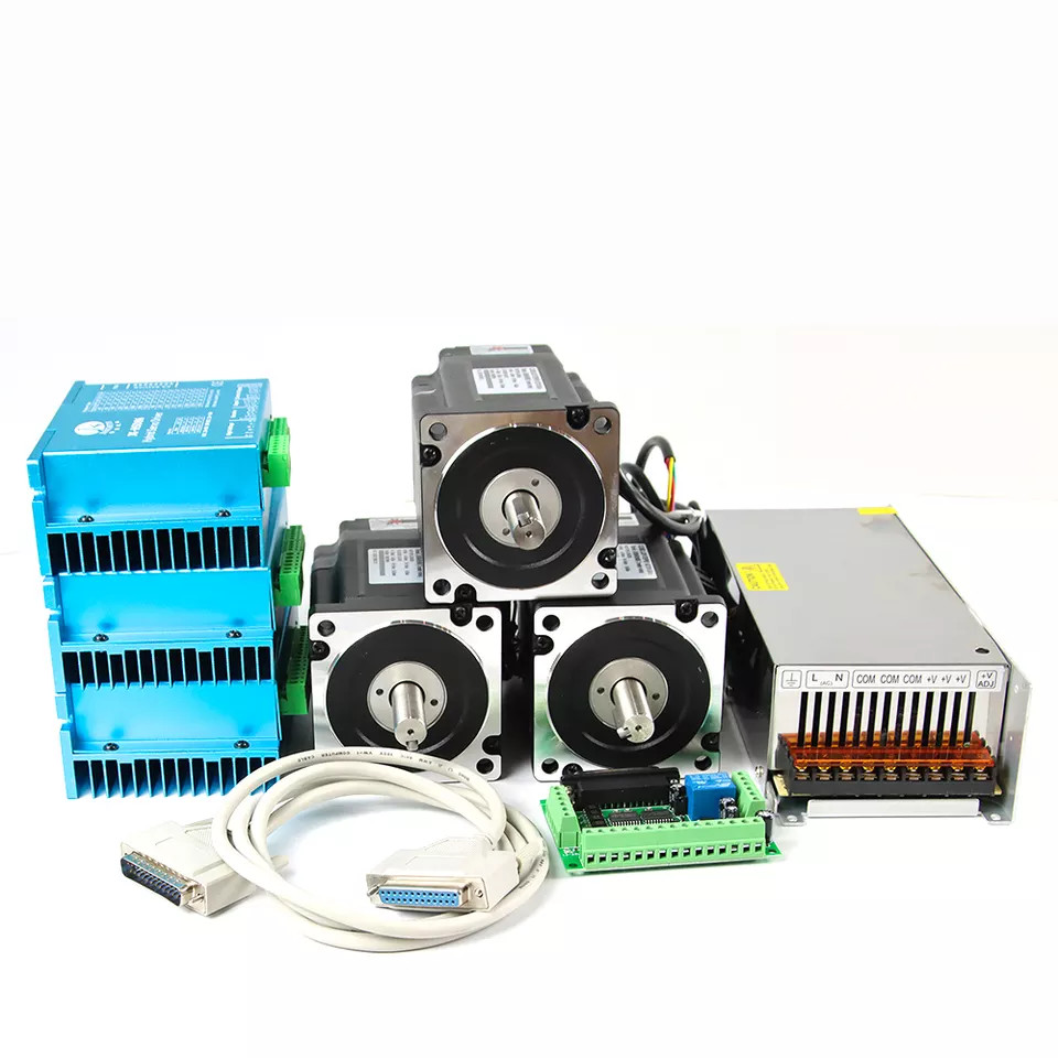 3 Set Cnc Nema34 42 Stepper Motor 4.5nm 8.5nm 12nm Stepper Motor +dm860d Stepper Motor Driver+48v 60v Power Supply