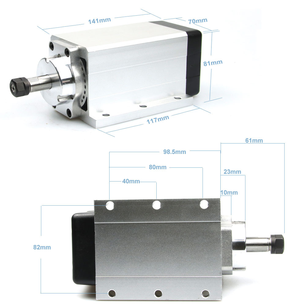 Air Cooling Dc Brushless Spindle Motor 220v 110v 700w 0.55N.M 0-11000rpm